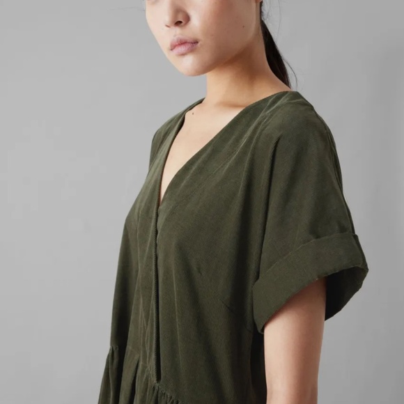 TOAST needlecord dress green XL XXL 16 18 sash pleated - Picture 14 of 16